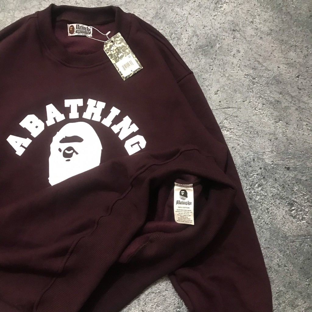 Jaket Sweater Crewneck BTHG BP COLLEGE – Maroon Edition Trendy Casual Unisex Good Brand Quality Styl