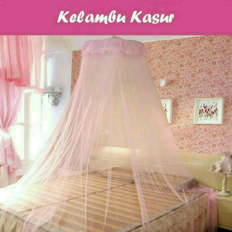 Kelambu Klambu Tidur Dewasa Gantung Polos Bulat Anti Nyamuk/Klambu Tempat Tidur/Klambu Kasur