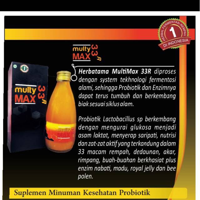 MULTYMAX 33R Minuman Suplemen Kesehatan dari 33 Macam Rempah Alami