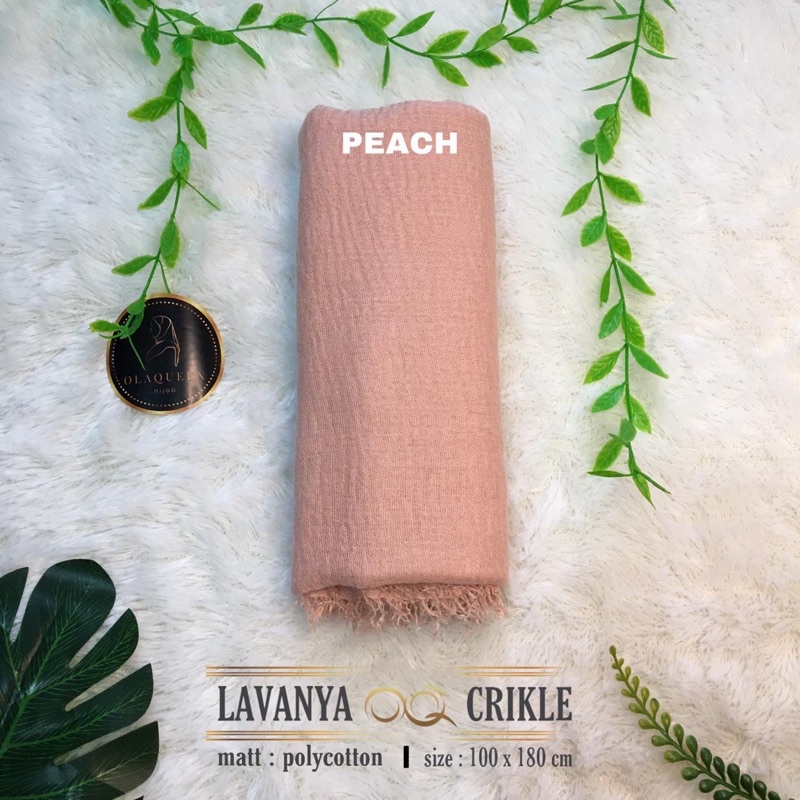 HIJAB Best Seller PASHMINA CRINKLE / CRINCLE - PASHMINA CUTTON CRINKLE / NEGRO / KUSUT-Peach