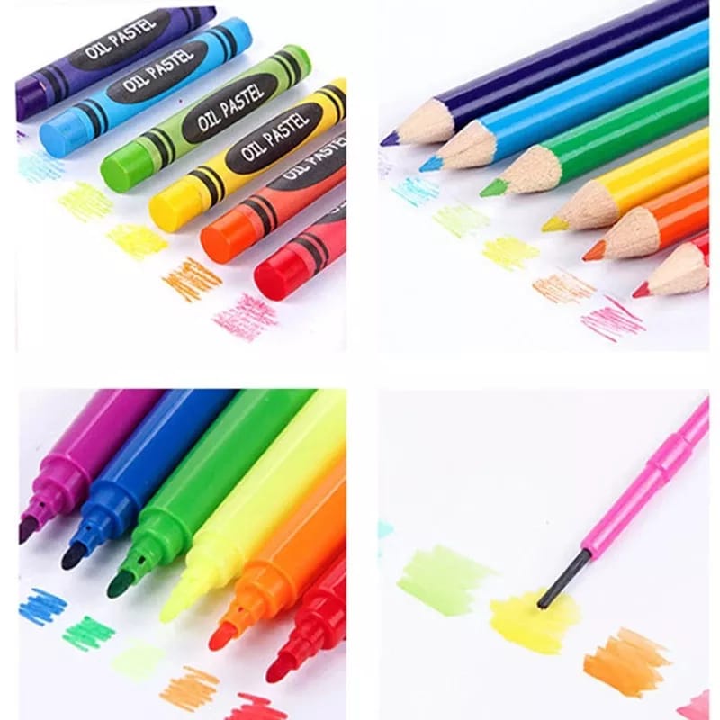 OS CRAYON SET ANAK ISI 208PCS / PENSIL WARNA MENGGAMBAR DAN MELUKIS