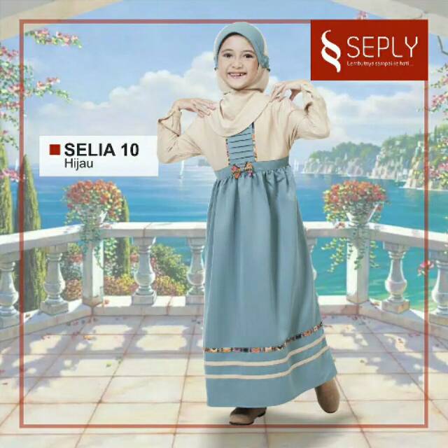 SEPLY SELIA 10/Gamis anak seply/gamis anak murah/gamis anak adem/gamis anak syari/gamis anak katun