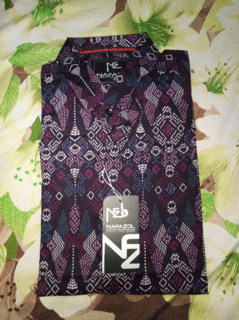 Kemeja Batik Pria Lengan Panjang Dan Pendek Purple Songket Batik Motif Murah 6500