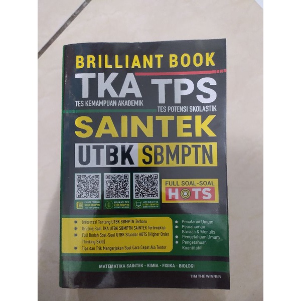 PRELOVED Buku BRILLIANT BOOK TKA TPS SAINTEK UTBK SBMPTN Full Soal-soal HOTS