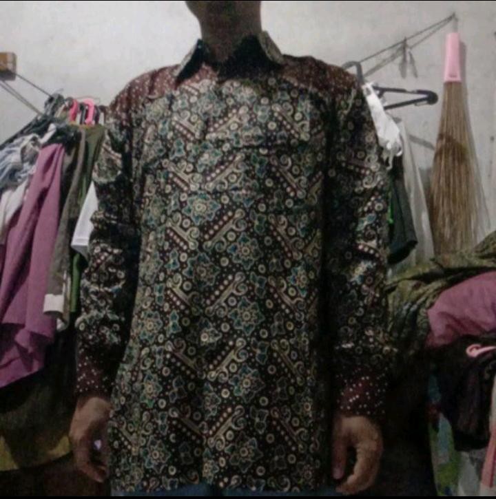 Baju Batik Pria Big Size M L Xl Xxl Atasan Kemeja Batik Lengan Panjang