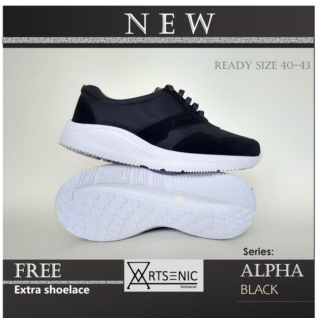 TOP SELLER ☆ Sepatu Pria  Sepatu Sneaker ARTSENIC alpha BLACK limited Edition Kualitas Super