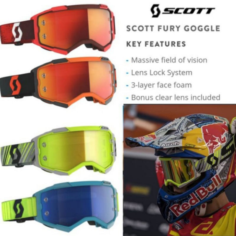 KACAMATA GOGGLE SCOTT FURY ORIGINAL GOGGLE TRAIL SCOTT ORIGINAL KACAMATA CROSS SCOTT