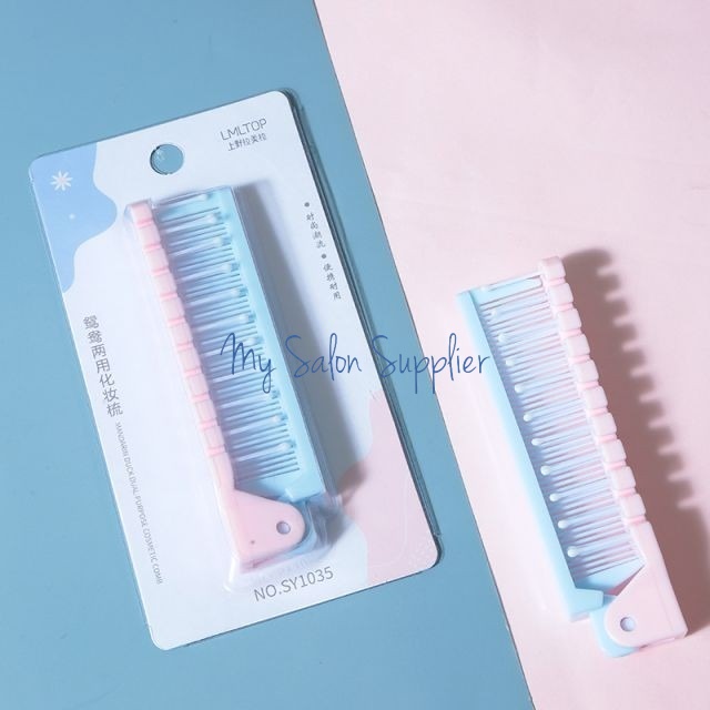 Sisir Lipat Gagang Biru Pink SY1035