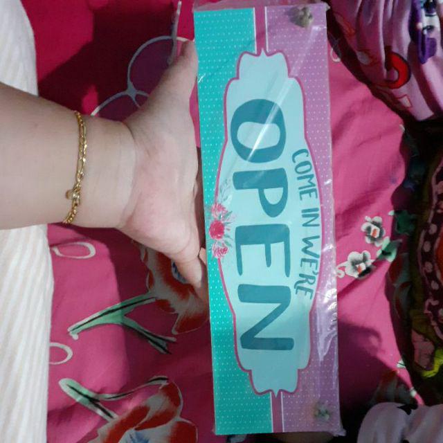 Oemah Kajoe Gantungan Pintu Toko Bolak Balik Open Closed Motif Shabby (ns01bb)