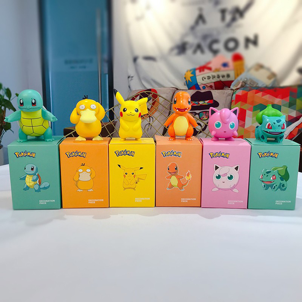 Lanfy Mainan Action Figure Kartun Pikachu Pokemon Charmander Squirtle Purtle Untuk Hadiah Ulang Tahun Anak