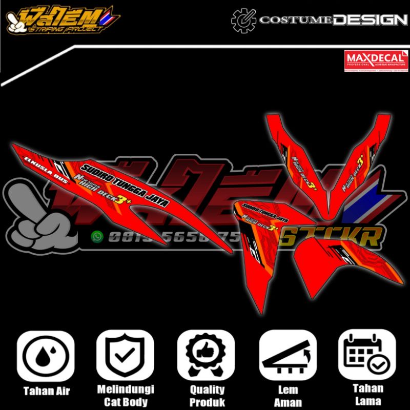 STRIPING TRANSPARAN VARIO NEW LIVERY BUS STJ