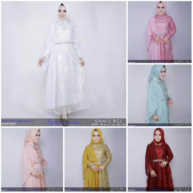 Set kebaya gamis BCL - KEBAYA MODERN MODEL GAMIS BAHAN TULLE - GAMIS SELENDANG - BAJU KEBAYA TERBARU