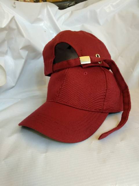 Topi Baseball Polos Cap Tali Panjang