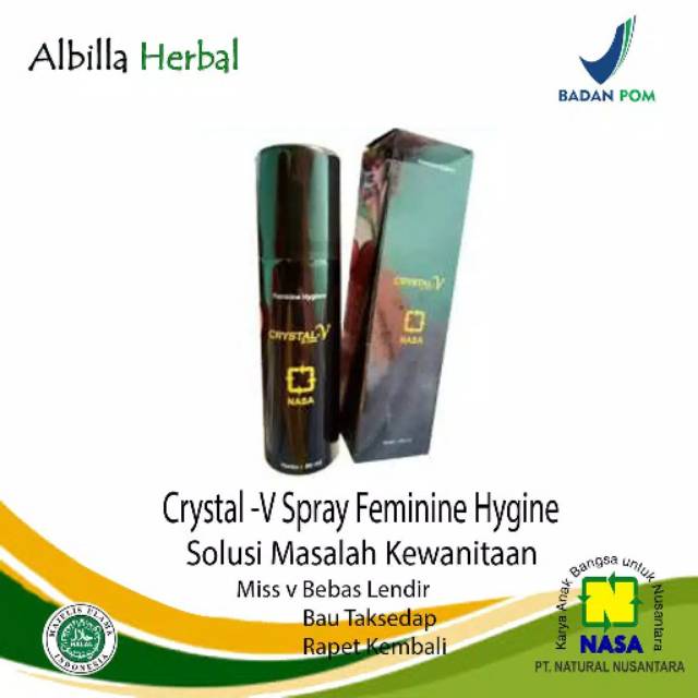 Crystal v herbal produk kecantikan Nasa promo kesehatan kewanitaan crystal v spray busa buat wanita