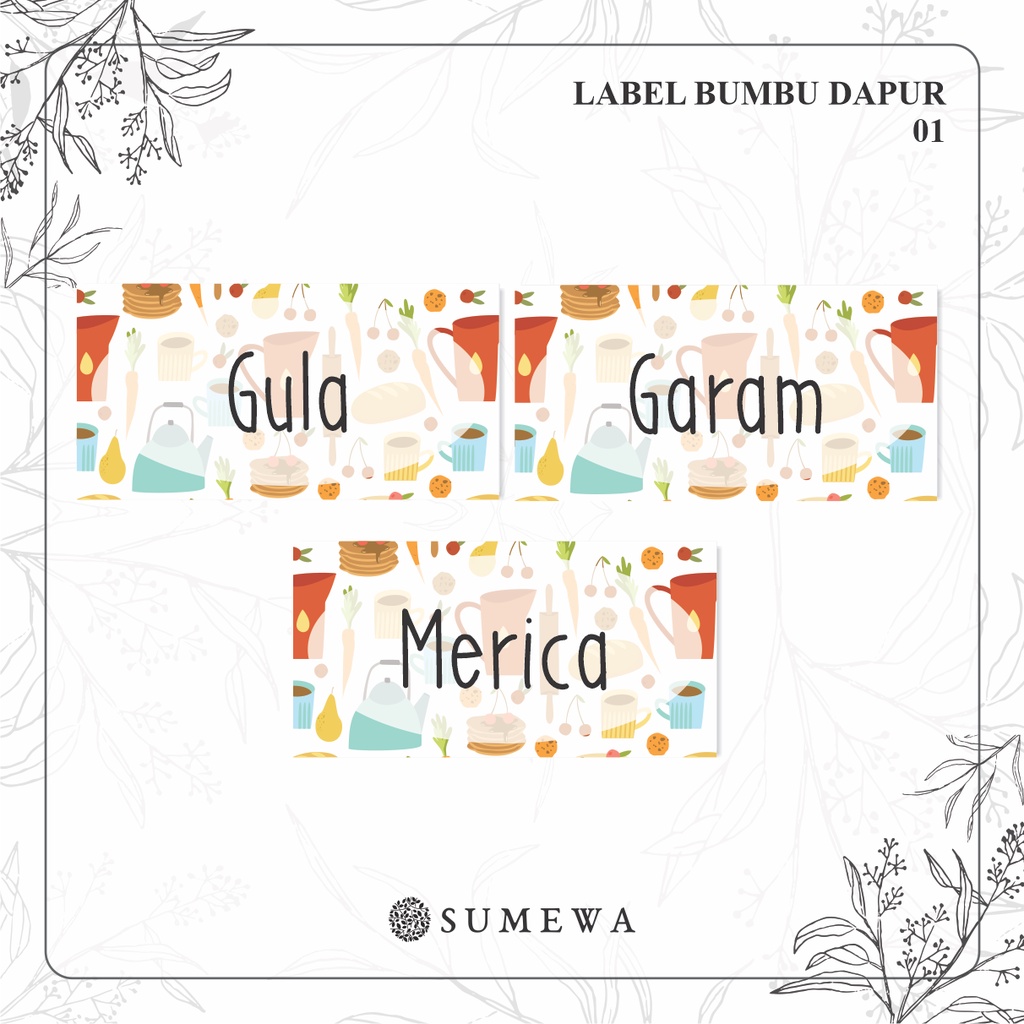 

Sticker Label Bumbu Dapur / Sticker Bumbu Dapur / Label Bumbu / Label Nama Bumbu Dapur / Stiker Bumbu Dapur / Tulisan Bumbu Dapur (1 set isi 75 pcs) - 01