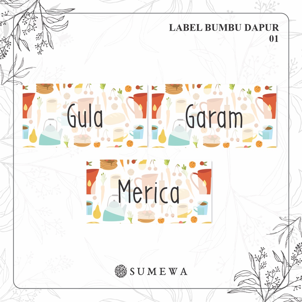 Jual Sticker Label Bumbu Dapur / Sticker Bumbu Dapur / Label Bumbu ...