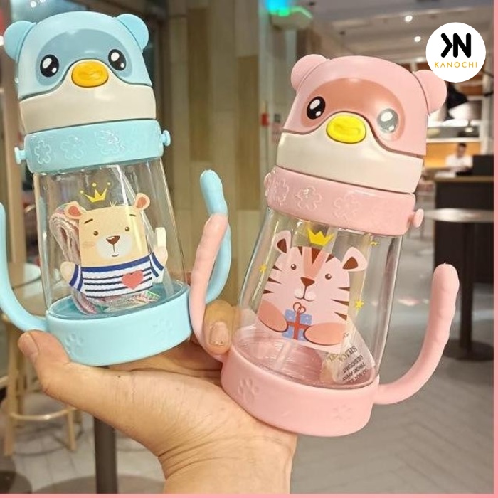 Botol Kartun botol jerami anak Karakter rabbit Bear Tutup Clip