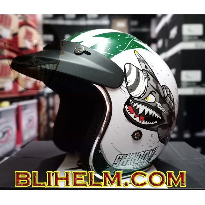 HELM RETRO JPX | JP NEW BIGIE SHADOW PEARL WHITE | CLASSIC HELMET JPX