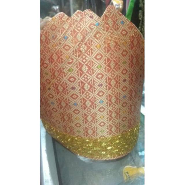 Topi songket palembang dewasa // Topi adat melayu // Aksesoris kepala adat sumatra