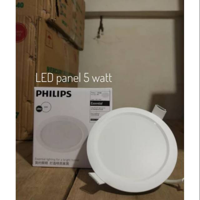 Lampu plafon downlight LED panel 5 Watt Philips