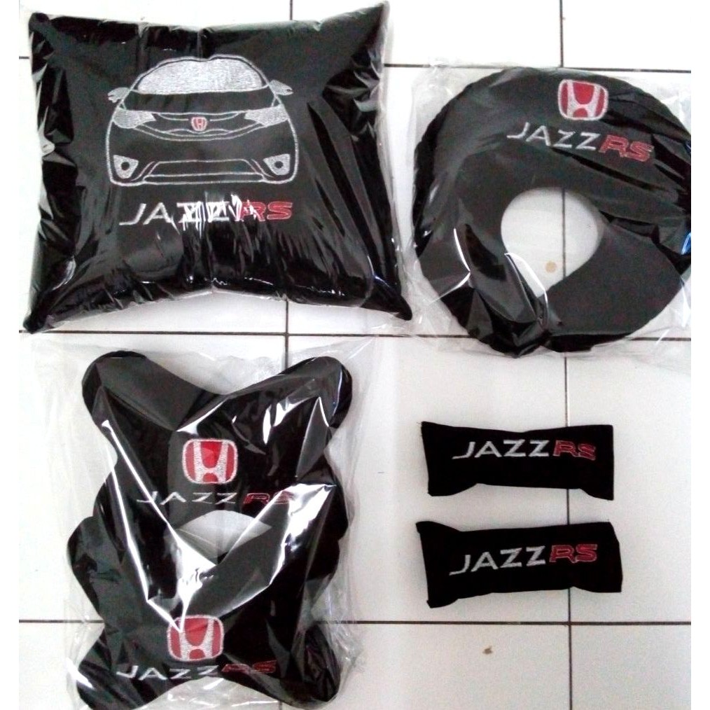 Bantal mobil Honda Jazz RS GK5 Aksesoris variasi Interior headrest alas jok carset 4 in 1