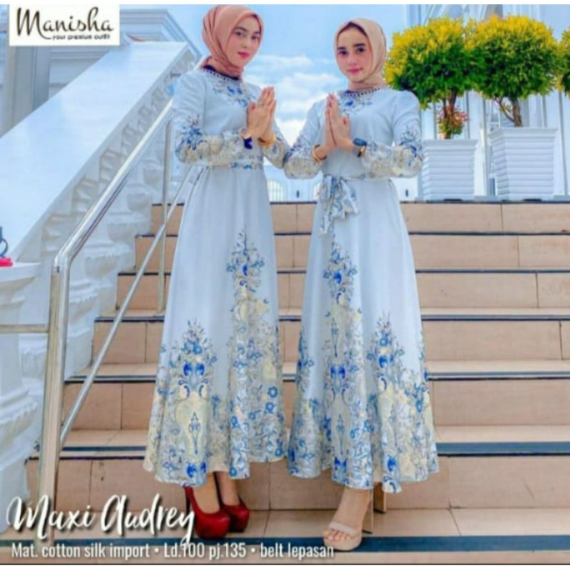 dress gamis maxy Audrey ORI manisha