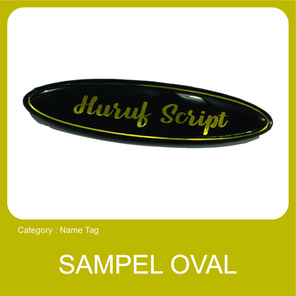 

Name Tag Akrilik Keren Cetak Custom, Cocok untuk Seragam Bentuk Oval Huruf Script (HITAM-EMAS-EMAS)