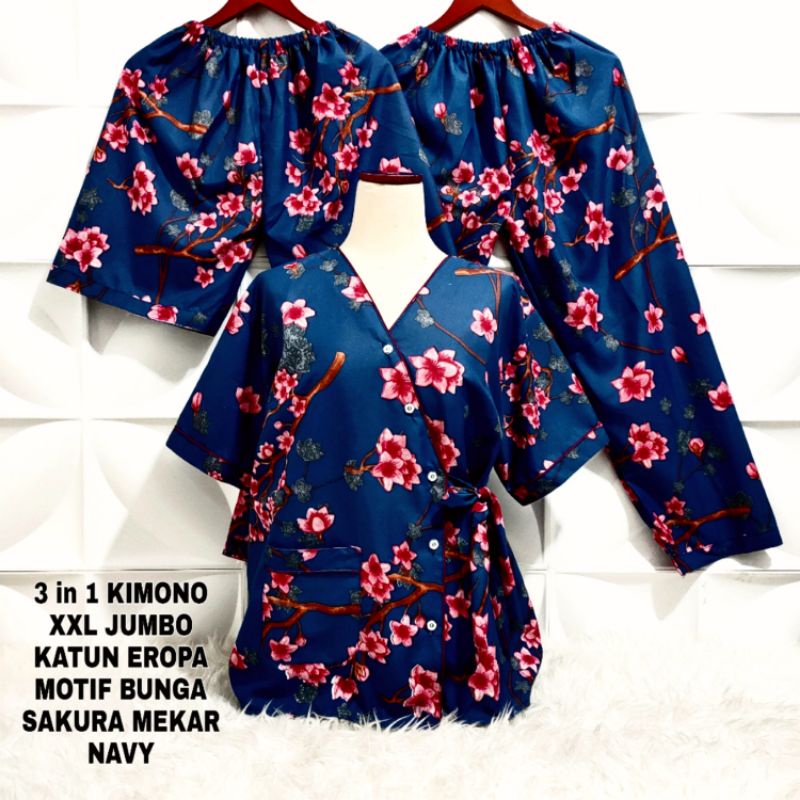 Piyama Kimono 3in1 Jumbo motif Bunga