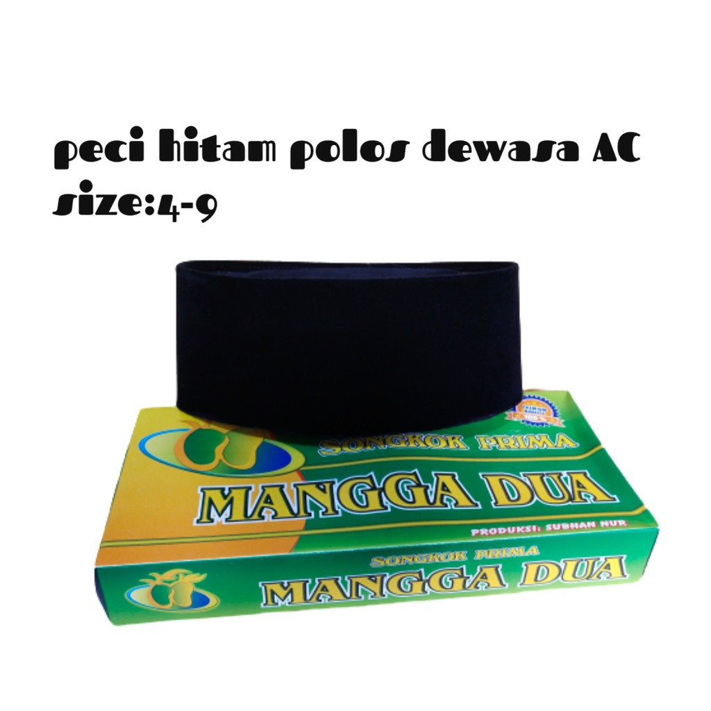 Peci Mangga Dua Hitam Polos Best Seller