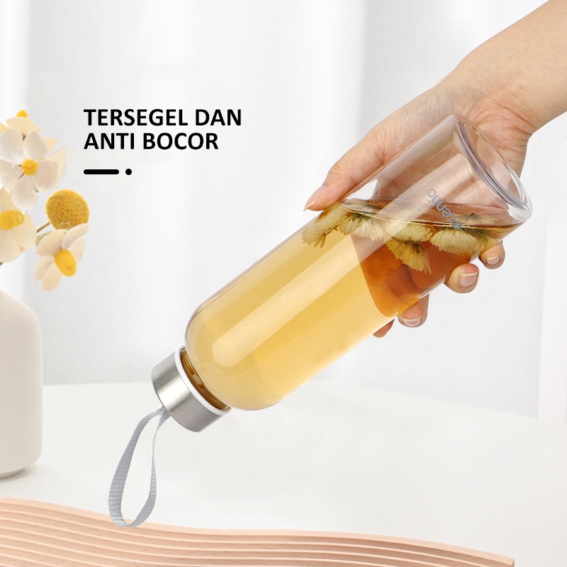 ecentio &amp; FOODI 500ml botol Minum bpa free/tempat Minum Portable/bottle Minum/Botol air bening polos transparan/penyimpanan