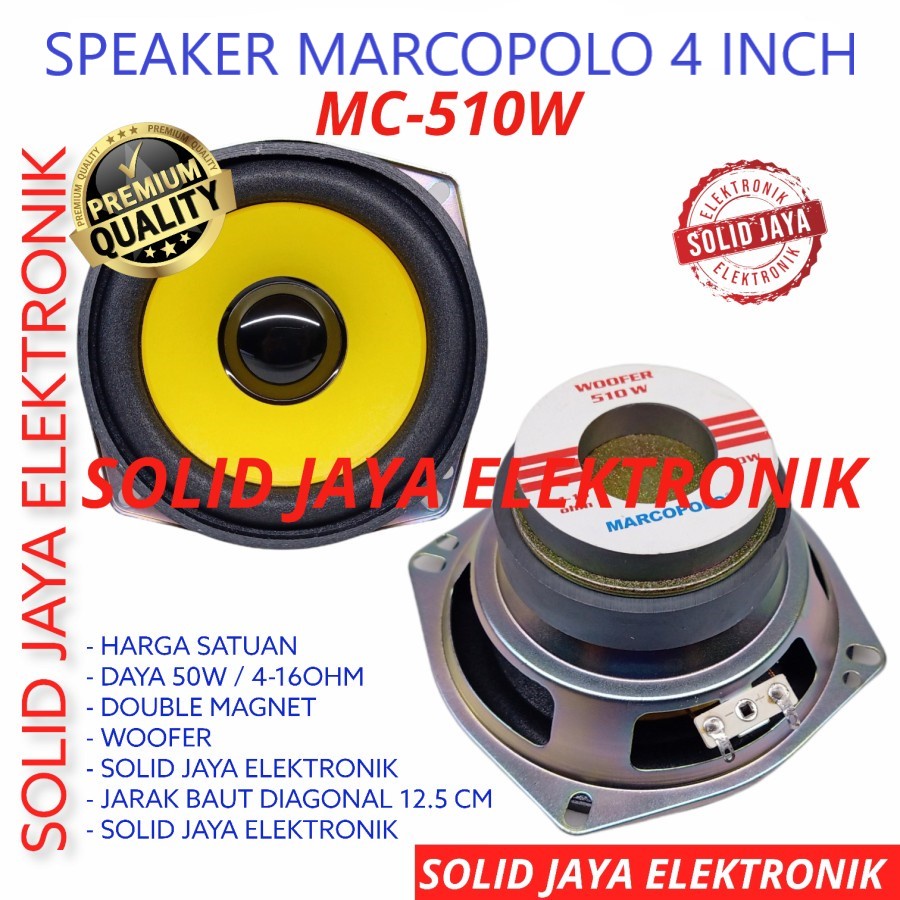 SPEAKER 4 INC SUBWOOFER MARCOPOLO MC-510W MC510W MC-510 MC510 W SUB DOUBLE MAGNET SUBWOFER VOKAL MC 510 INCH IN  4INC 4IN 4INCH 4&quot; MARCOPLO ASLI ORIGINAL