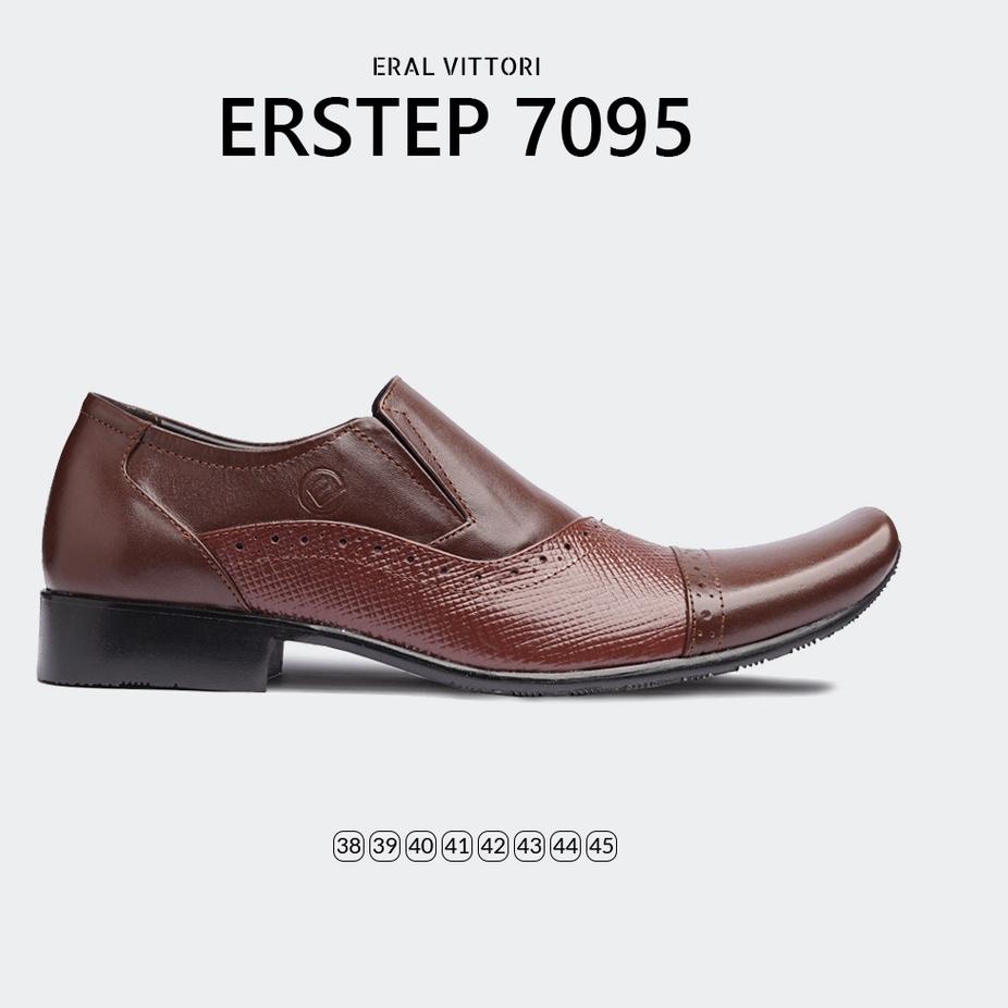Stok terbatas.. ERAL VITTORI - Sepatu Pantofel Pria Erstep 7095 Coklat