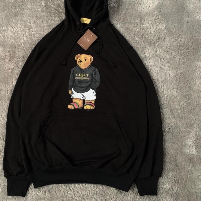 Gratis Ongkir (lpx-764) SWEATER HOODIE GUCCI BEAR PARODY FULLTAG & LEBEL