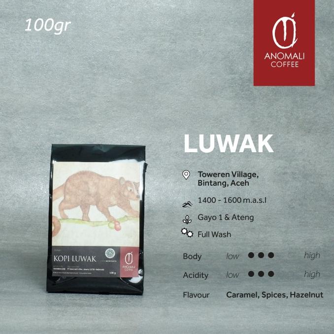 

Anomali Coffee Biji Kopi Luwak 100gr