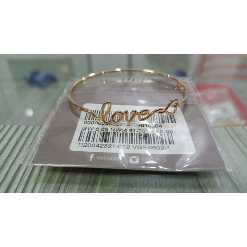 Gelang emas asli kadar 700 motif love dewasa