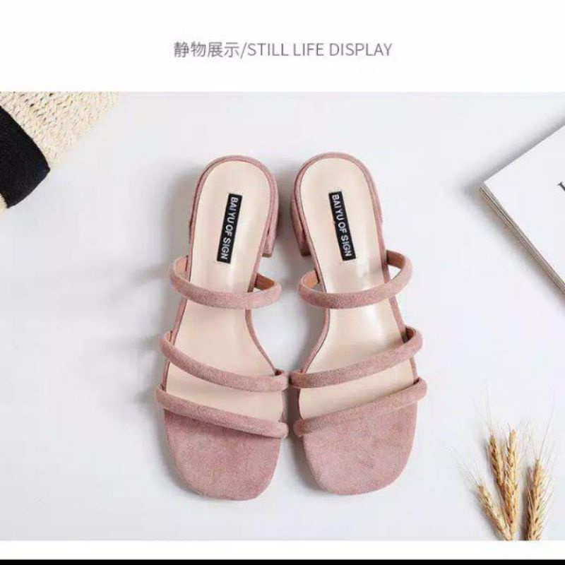 Sandal Wanita Hak tahu 3cm Bantiga SA95