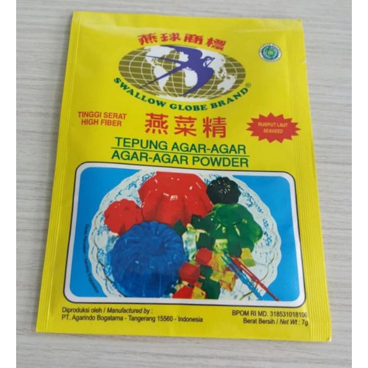 

Agaragar powder swallow 7grm Putih