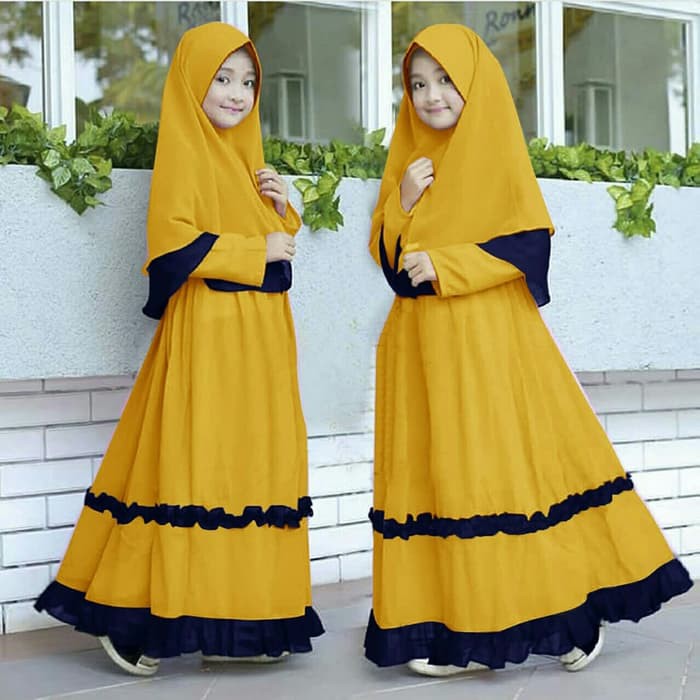 Gamis Anak Perempuan Kitty Kids FREE HIJAB Untuk Anak Usia 2 -15 Tahun Moscrepe