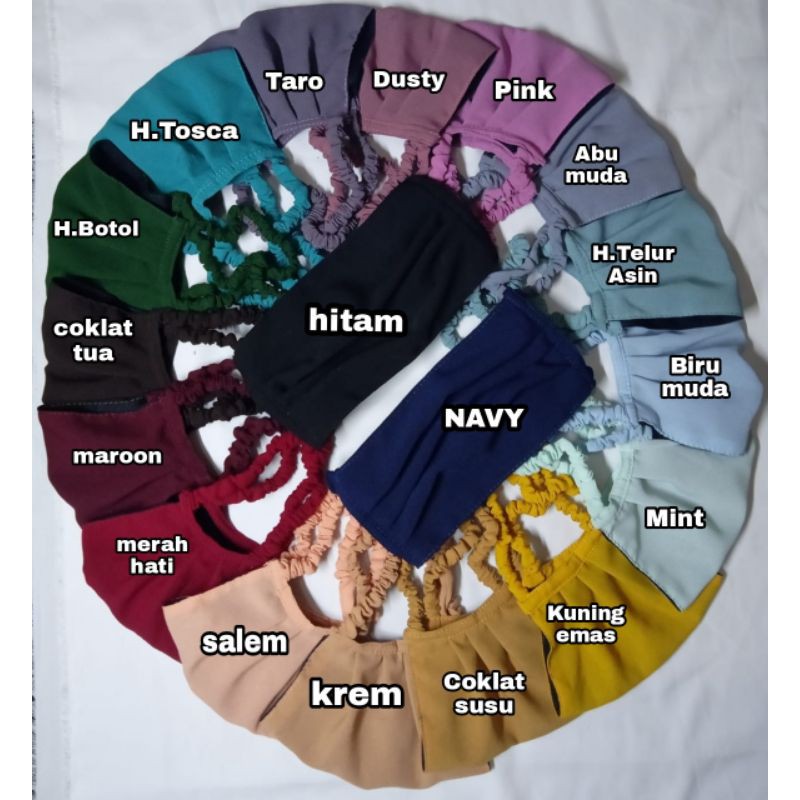 MASKER HIJAB MASKER KAIN MASKER SERUT MASKER 2LAPIS