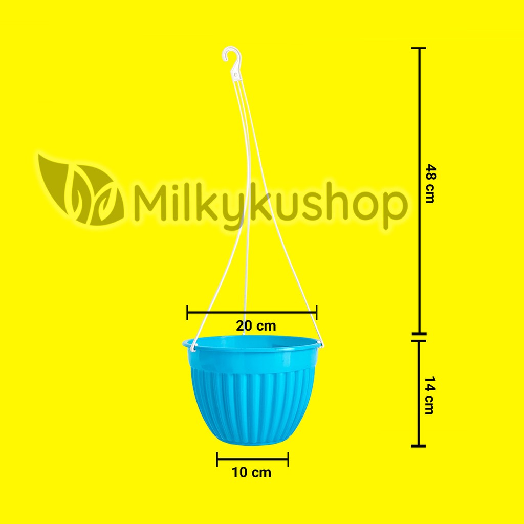 POT JM RUPLAS GANTUNG 20 CM WARNA - PAKET 3 PCS - POT BUNGA