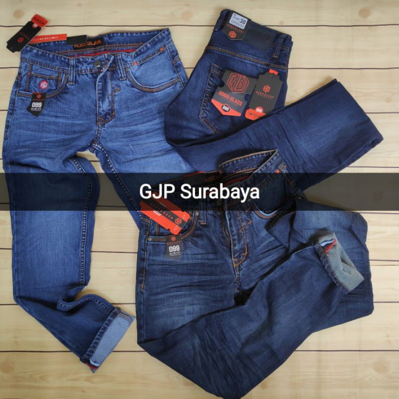 Barang baru celana jeans pria pensil skinny premium size 27 - 38