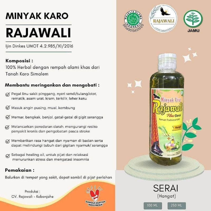 

Minyak Karo Rajawali Serai