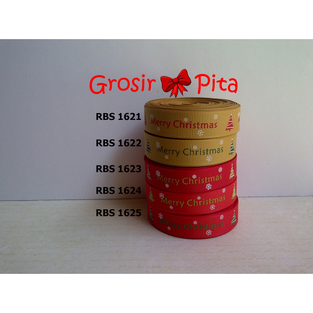 

(25 yard) Pita Grosgrain Motif Natal RBS 1621,1622,1623,1624,1625 | Pita Christmas | Toko Bahan Craft | Grosir Pita