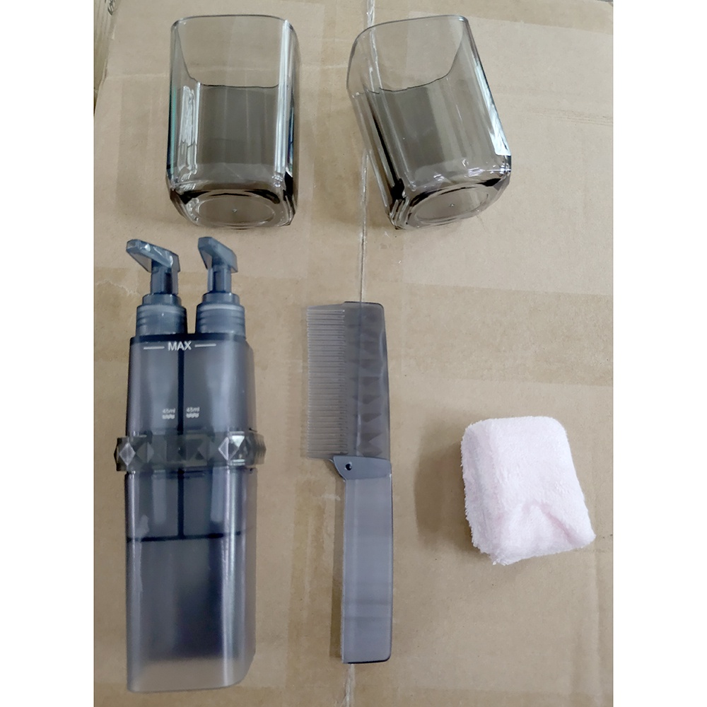 Travel Toiletries Kit Tempat Sabun Sikat Gigi Handuk - YW46 - Gray