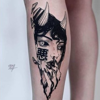 Tato Temporer Wanita Animasi aesthetic tato jepang Stiker Tato - OKOMU5