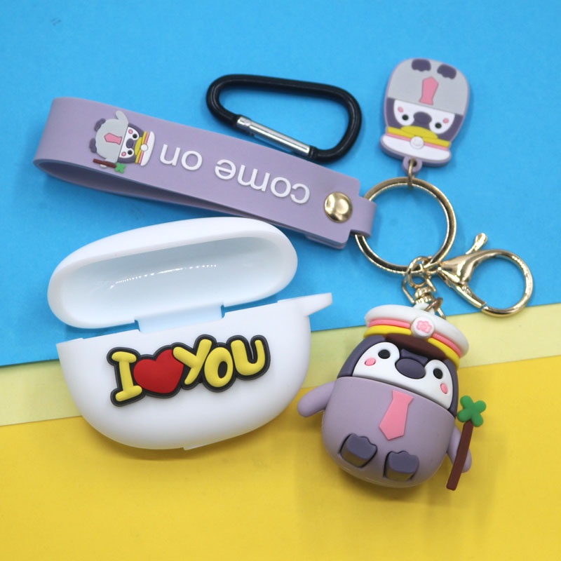 Casing Soft Case Silikon Motif Penguin Untuk Huawei Freebuds 4i