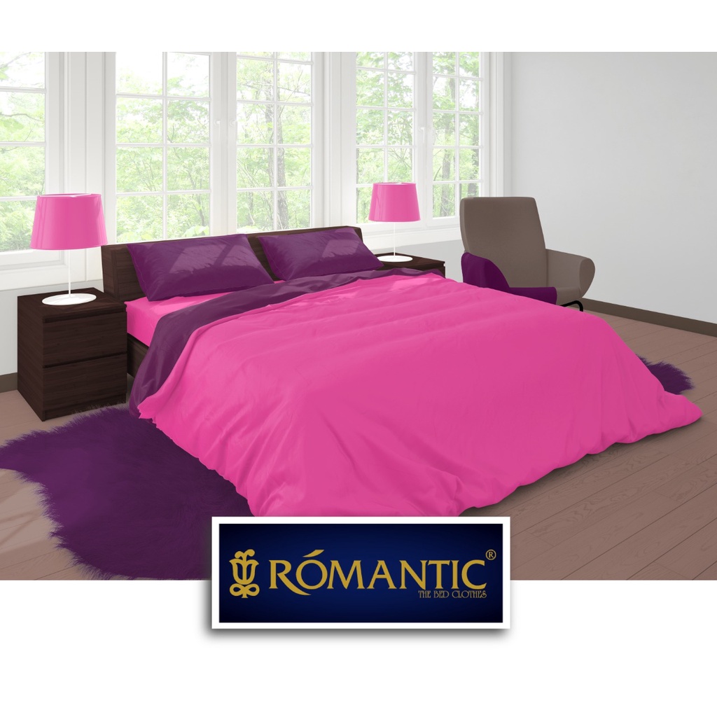 Two Tone Bedcover ROMANTIC Pink x Purple aesthetic Bandung