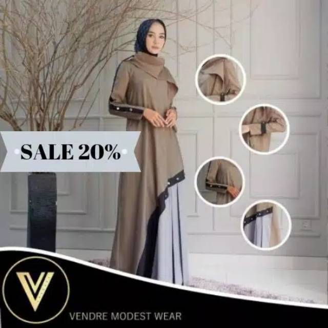 Gamis Syari Vendre Yasain Brown