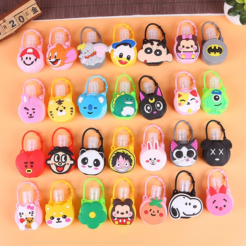 {LUCKID}30ml Funny Cute Carton Hand Sanitizer Shower Lotion Holder Empty Round Bottle