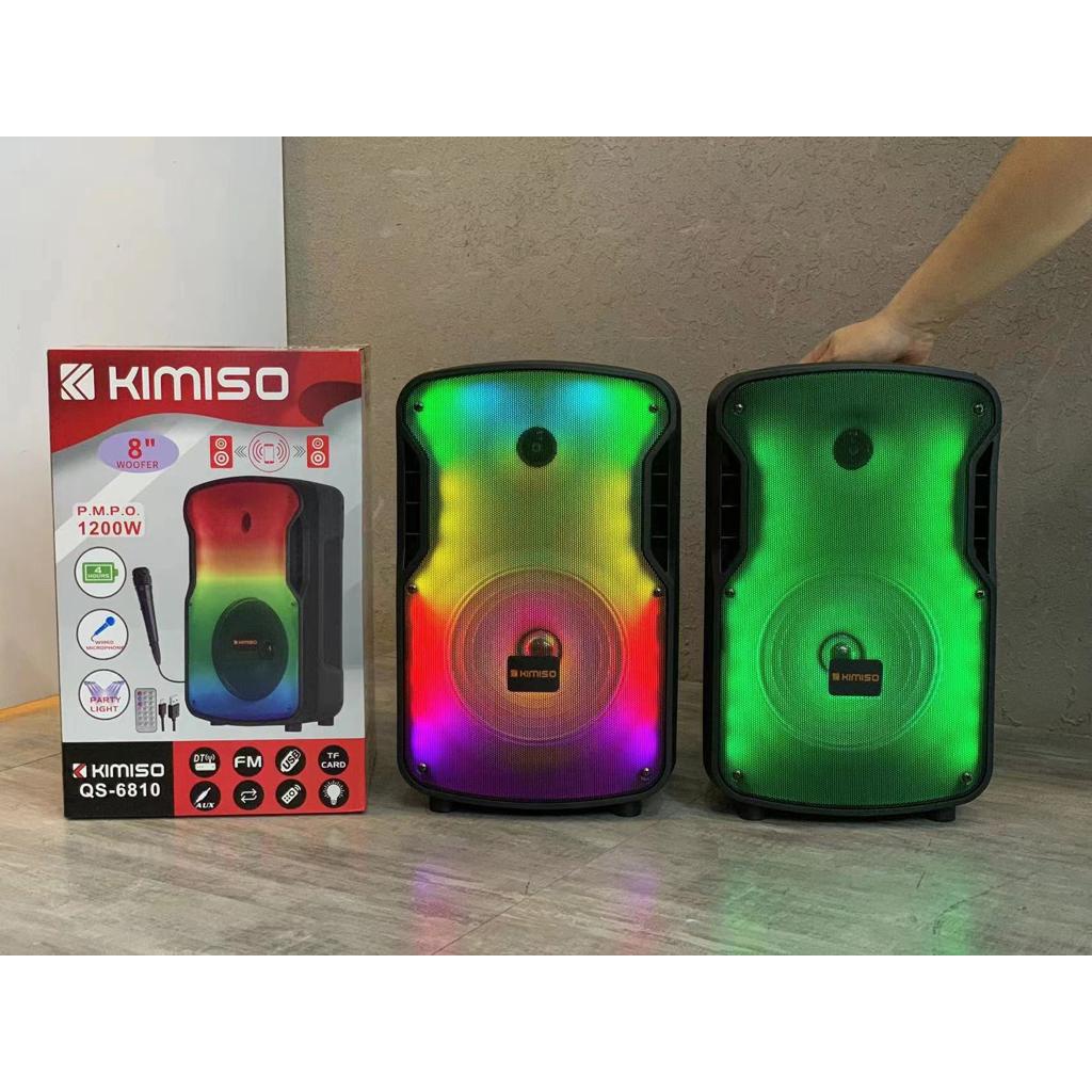 Speaker Bluetooth KIMISO QS-6810 RGB LED 8 inch Jumbo Plus Remote &amp; Mic